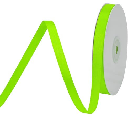BVIEAKD 10mm breit 45m Long Double Face Limonengrün Satin Ribbon Stoffband für Geschenkverpackungen Sehr geeignet für Hochzeiten Dekoration Blumenstrauß Ballons Kunsthandwerk Nähen Haarschleife