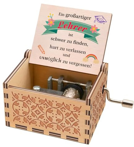 Spieluhr Geschenke für Lehrer,Danke Lehrer Geschenk abschiedsgeschenk für Lehrer,You Are My Sunshine Lehrer Spieluhr Handantrieb Holz