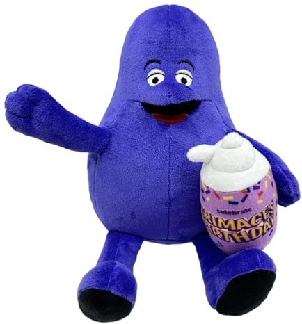 Grim-ace-Plüsch, Grim-ace Shake Yellow Hat Purple Charakter-Plüschtier, Kuscheltier-Plüschtier-Puppenspielzeug zum Sammeln, weiche Grim-ace Yellow Hat-Plüschfigur für Kinder