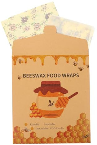 PLAFOPE 3stücke Bienenwachstücher Wiederverwendbare Nachhaltige Lebensmittelverpackungen Natürlichem Bienenwachs Für Halten Von Lebensmitteln Für Schalen Und Brot