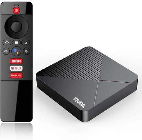 RUPA Android TV Box 2025 Neueste Smart TV Box mit Android13.0 RAM 4G ROM 32G WiFi6 Enternet 10/100M Bluetooth 5.0 USB3.0 Unterstützt 3D HD 8K TV Box