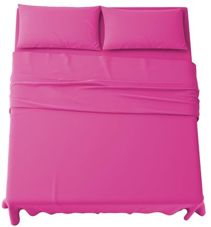 MAXIME MAISON - Set Lenzuola Letto Singolo 3 Pezzi, Completo Letto SIngolo in Microfibra Made in Italy, Biancheria da Letto 1 Lenzuolo con Angoli, 1 Lenzuolo Sopra, 1 Federa (Fucsia)
