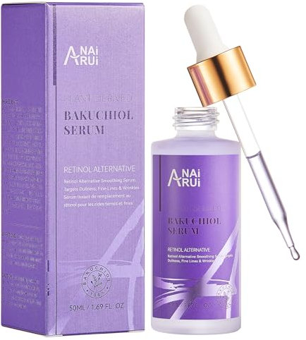 ANAiRUi Bakuchiol Serum, Anti Aging, mit Hyaluronsäure und Peptide - die Natürliche Alternative zu Retinol, 50 ml