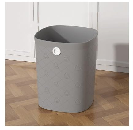 Poubelle Cuisine Poubelle, plastique, carrée sans couvercle, corbeille à papier for la maison, la cuisine, le bureau, grande/petite, beige, blanc, vert, gris, orange Poubelle / Poubelle Bin(Grigio,Pet