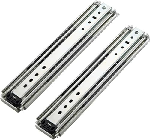 KJoBDwz Schubladenauszüge 1 Paar Schubladenführungen, 76 mm breit, robuste Industrieführungen, Kugellager, Schubladenschienen, Antikollisions-Gummipads Vollauszug(Without Lock,32in)