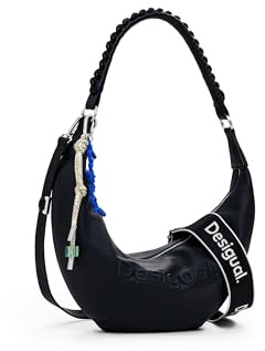 Desigual Umhängetasche Schultertasche Zante Half Logo Crossbody Bag Black schwarz