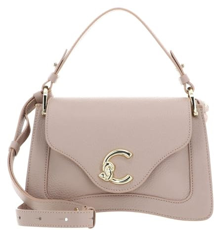 Coccinelle Leder Umhängetasche Handtasche C-Me Grained Leather Handbag Rosette beige
