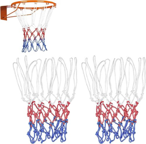 Basketballnetz,3 Stücke Profi Ersatz Netz, Wetterfest Ballnetz, Alle Wetter Ballnetz, Für Den Innen- Oder Außenbereich,12 Schlaufen