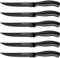 Ruffulon Couteau à Steak, 6 couteaux à steak en acier inoxydable, ensemble de couteaux à steak dentelés, couverts à steak de cuisine, passe au lave-vaisselle ，Dentelés Super Tranchants, 23CM