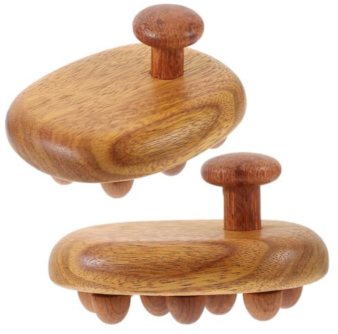 SAFIGLE 2stücke Holz Massagewerkzeug Für Kopf Nacken Rücken Massagegerät Aus Holz Für Holztherapie Massagewerkzeuge Mit Griff Für Körperpflege