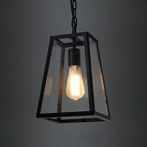 Genérico Lámpara de araña de cristal transparente estilo imperio, estilo retro industrial, de moda, color negro mate, compatible con ., restaurante, bar, cocina, isla, luz exterior,araña de cristal