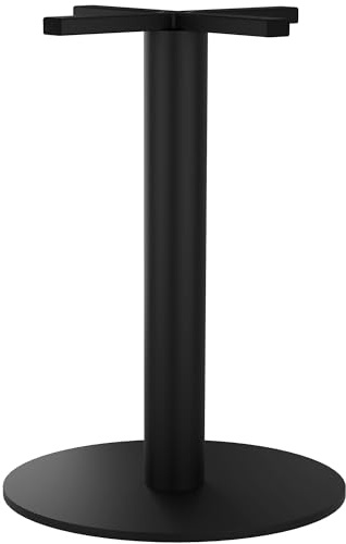 CLP Tischgestell Metall schwarz, Tischbeine Marudi aus Stahl pulverbeschichtet Outdoor, Robustes Tischuntergestell für drinnen und draußen, Farbe:schwarz, Form:rund