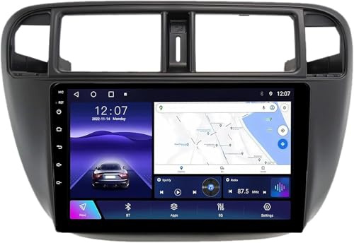 Estéreo de 9 Pulgadas con Doble DIN para Honda Civic EJ/EK/EM (1995-2001): CarPlay, Android 14, Pantalla táctil, Bluetooth, AHD, cámara de visión Trasera, navegación GPS, Controles en el Vol