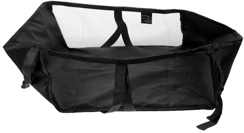 Universeller Kinderwagen Aufbewahrungskorb mit Organizer Tasche | Polyester, Netzdesign, Schwarz, für Einkauf und Babywagen, Leicht Sichtbar, Einfach Anzubringen