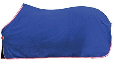 HKM Abschwitzdecke -Alaska-dunkelblau/rot/weiß/rot,Rückenlänge 105 cm