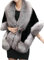 PLAER Damen Mode Faux Nerz Pelz Schal Cape Mantel Strick Schals Cloak, grau, Suitablefor UK4-UK18.