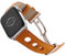 Eternel - Cinturino compatibile con Apple Watch Rallye honey 38/40/41 mm adattatori in acciaio inossidabile argento - Pelle di vacchetta realizzata in Francia - Compatibile con tutti gli Apple Watch