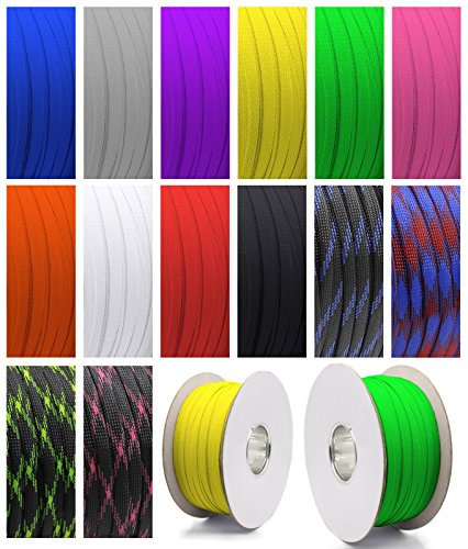 5m Geflechtschlauch Gewebeschlauch Kabelschlauch Kabelschutz Ø 3mm 6mm 8mm 10mm Orange/Blau/Grau/Schwarz/Lila/Weiß/Rot/Rosa/Grün/Gelb (6mm, Schwarz)