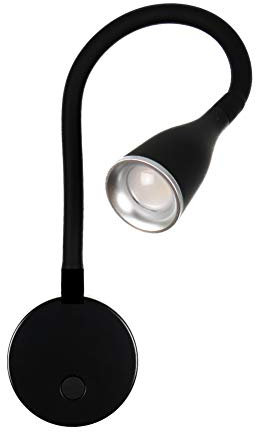 LED Bettleuchte 'Tulipano I' 4.5W Leseleuchte Bettlampe schwarz weiss, Farbe:Schwarz