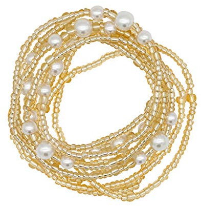 YarBar Taillenperlen, Waist Beads Körperketten Bauchkette, dehnbare Taillenkette, Afrikanische Taillenperle Körperschmuck