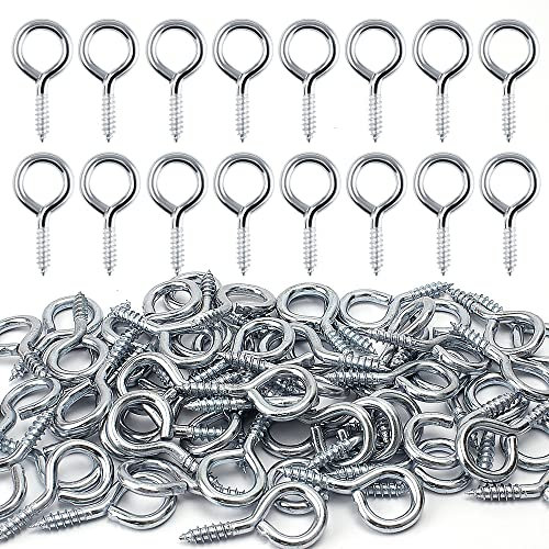 Viti a occhiello, 60 ganci a vite, gancio per occhio, in acciaio al carbonio, perno a gancio galvanizzato per hardware progetti di artigianato e decorazione (4 x 1,2 x 0,5 cm)
