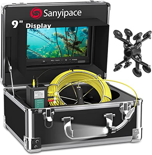 Kanalkamera 50m mit DVR, 9 Bildschirm Rohr-Inspektionskamera Rohrkamera Kanalisation Endoskop HD für Abflussrohre Inspektion IP68 Wasserdichte Professionelle Rohrdetektor mit 1000tvl CCD 8GB SD-Karte