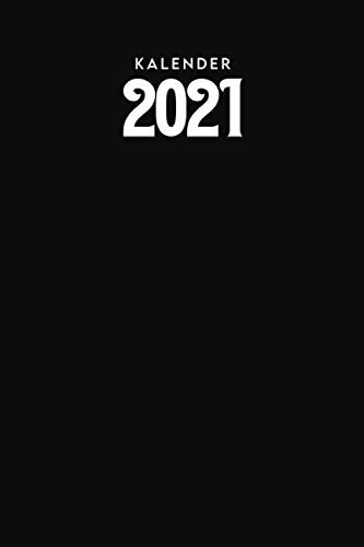 Kalender 2021 A5 Schwarz: 1 Woche 2 Seiten – Terminplaner 2021