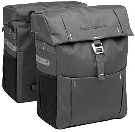New Looxs Unisex-Adult Vigo Double Doppelte Fahrradtasche, Grey, 37 Liter
