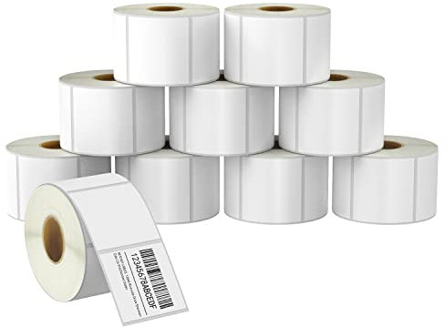 BETCKEY - 57mm x 51mm(2,25 in x 2 in) Perforierte Barcode/Adresse Thermoetiketten Kompatibel mit Zebra und weiteren Druckern [10 Rollen/7000 Etiketten]