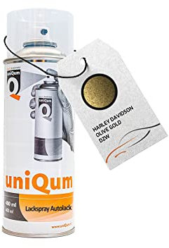 uniQum Autolack Spraydose für Harley DAVIDSON OLIVE GOLD DZW Autolack Reparatur 400 ml