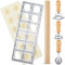 Geetery 5-Piece Ravioli Mold Set - Manual Pasta Maker with 12 Holes, Wood Rolling Pin, 3 Cutter Styles - Stainless Steel & Wood - Brown & Steel