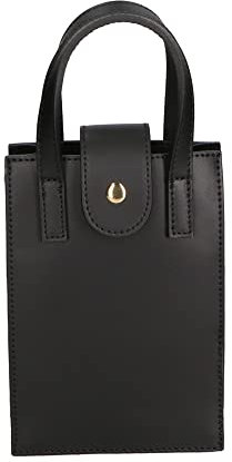 Gave Lux Damenhandtasche mit einem Fach aus Ruga-Leder mit Wildleder an den Seiten. Italienisches Handwerksprodukt. Hergestellt in Italien GLX220599123FBG-P218_BLACK+23_BLACK 19x5x13 cm