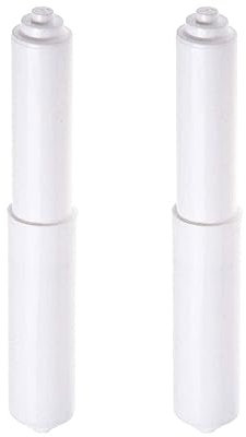 Toilet Paper Holder Rollers, 2pcs White Toilet Roll Holder, Plastic Toilet Tissue Roll Holder Insert Spring Loaded Bathroom Replacement Roller - Easy installation (White Point End)