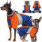 Kuoser Wasserdichter Hundemantel, Wärmer Hundemantel Für Kleine Hunde, Wasserdicht Hundemantel Winter, Hundemantel Mit Geschirr, Moden Hundejacke, Reflektierend Hundejacke Kleine Hunde, Blau XXL