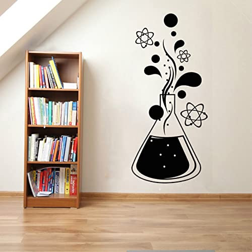 WEIMEIJIE Wandaufkleber wissenschaft bildung schule aufkleber atom molekulare flasche kinderzimmer dekoration kinder erleuchtung 57x126 cm