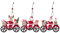 HOMSFOU 3 Stück Weihnachtsbaumschmuck Weihnachtsmann-Hängeteile Aus Holz Weihnachtsmann Auf Fahrrad Ausschnitte Weihnachtsmann Auf Weihnachtsbaumanhänger Mit Seil Für