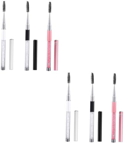 minkissy 6 Stk Mascara-bürste Mit Strasssteinen Wimpernbürste Frau Abs-kunststoff Werkzeug Mit Hut