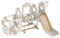 Toboggan et Balançoire pour Bébé Toboggan Autoportant Escaladeur Balançoire pour Enfant Aire de Jeux Toboggan Long Intérieur Extérieur Centre d'activités équipement de Jeux (Bus Brown)