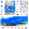 ASTARON Ozean-Stickerbuch für Kleinkinder, Wiederverwendbare niedliche wasserdichte Fahrzeugaufkleber, Flugzeugaktivitäten Reisespielzeug für Kinder, pädagogisches sensorisches Lernspielzeug
