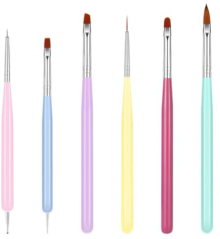 Pinceau Nail Art Ongles Set Professionnels De 6 Pour French Manucure Nail Art Kit De Pinceaux De Manucure Pour Gels Uv Construction De Nail Art Diy Manucure Pinceaux Nail Art Ongles Gel