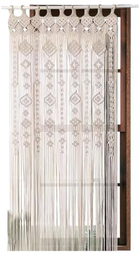 Boho Macrame Curtains - Boho Woven Wall Hangings Window Curtains | 78.74x33.46in 4 Seasons Universals Braided Partition Door Curtain, Bohemian Decor for Window Doorway Closet Wedding