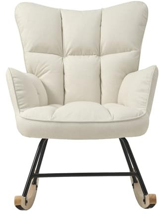 Vielllliving Schaukelstuhl Schwingsessel Armlehnsessel Wohnzimmer bis 150 kg Belastbarkeit