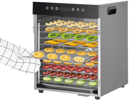 KJZHFOZ Food Dehydrator, Stainless Steel Trays Dehydrators for Food and Jerky, Meat, Beef, 800W Dehydrated Dryer Machine with Timer&Temp Control (220v 12layer)