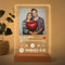 Personalisiertes Song Cover Glas Bild mit Foto, Foto Acryl Lied Album Deckel, Acryl Gravur Lied SchreibtIsch Dekor Bild Selbst Gestalten Geschenk für Frauen und Männer (Dreifarbiges Licht)