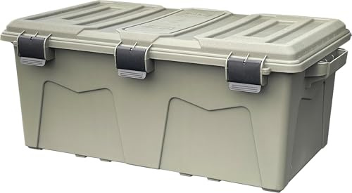 MTM ACRG18 Gear Crate Utility Box, wasserabweisende Aufbewahrungsbox für das Feld, abschließbarer Trockenaufbewahrungskoffer, 52 Quart, stapelbar, sichert Jagdausrüstung, 101 Anwendungen, hergestellt