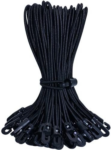YUNSHANGHE 50 Stück Spanngummi mit Haken, 30cm Expander mit Haken, Gummispanner mit Haken, Multifunktional Planenspanner für Planen Plakate Zelt Banner Pavillions, Schwarz