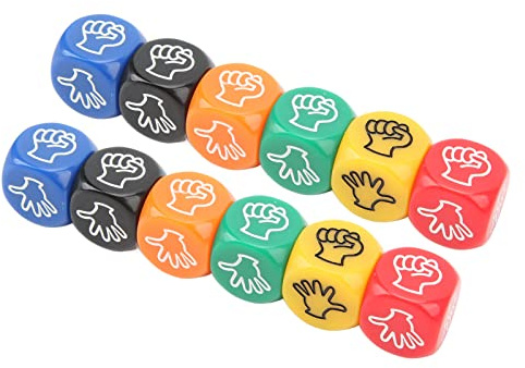 Hamwesh Stein, Papier, Schere, Spielwürfel, Bunt, Langlebig, 6-seitig, Würfel für Familienfeier, 12 Stück