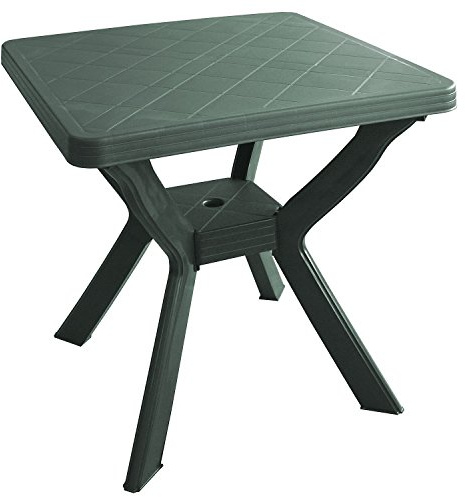 Quadratischer Gartentisch, Made in Italy, 70x70x72 cm, Farbe Grün