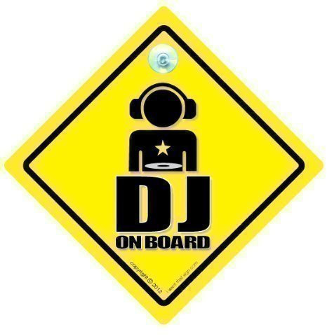 DJ on Board Auto Schild, DJ-Zeichen, An Bord Stoßstangenaufkleber, Scheiben Jockey, Aufkleber, Auto-aufkleber, MC, Band, Hip Hop, Lustiger Baby Board, Grafik, Grafik