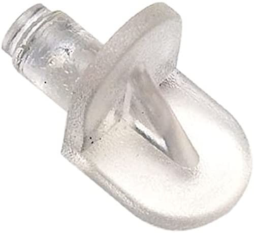 Merriway® BH01152 (40 Pcs) Clear Push-In Shelf Supports 6 mm Hole - Pack of 40 Pieces